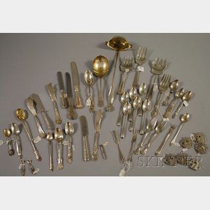 Approximately Forty-five Assorted Mostly Sterling Silver Flatware and Serving Items
