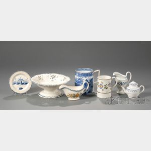 Seven Pearlware Pottery Items