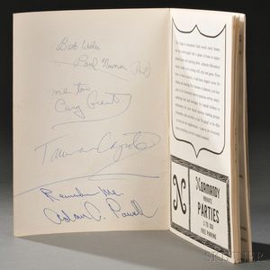 Celebrity Signatures: Paul Newman (1925-2008),Cary Grant (1904-1986),Truman Capote (1924-1984),and Adam Clayton Powell Jr. (1908-197