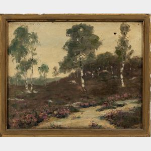 William Harrison Varnum (American, 1878-1946) Summer Landscape with Birches.