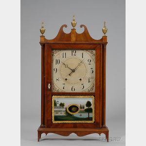 Mahogany Pillar & Scroll Shelf Clock by Eli Terry & Sons