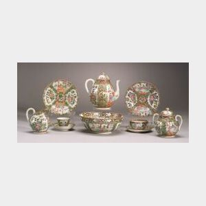 Twenty-six Pieces of Rose Medallion Porcelain