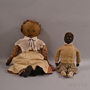 Georgia Plantation Black Rag Doll and Another Black Rag Doll