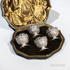 Boxed Set of Victorian Sterling Silver Salt Cellars