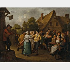 German School, 18th/19th Century Merrymakers Before a Tavern