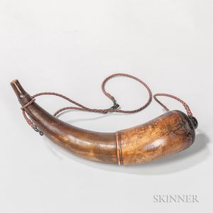 1776-dated Carved Powder Horn