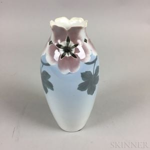 Rorstrand Pierced and Floral-decorated Porcelain Vase
