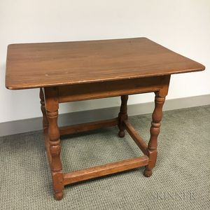 William and Mary-style Maple and Pine One-drawer Tavern Table