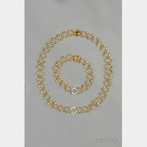 18kt Gold and Diamond Necklace and Bracelet, Paloma Picasso, Tiffany & Co.