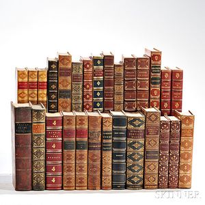 Decorative Bindings, Finely Leather-bound Singles and Sets, Twenty-eight volumes.