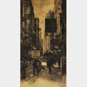 Galen Perrett (American, 1875-1949) The Shoe Repairers, Boston