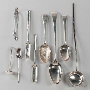 Nine Pieces of George III Sterling Silver Flatware