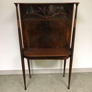 Edwardian Glazed and Inlaid Mahogany Lady's Writing Desk