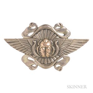 Egyptian Revival Sterling Silver Brooch, George W. Shiebler & Co.