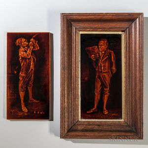 Two Sherwin and Cotton Pottery Portrait Tiles of 19th Century Men