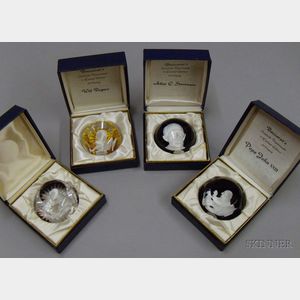 Four Baccarat Sulfide Paperweights