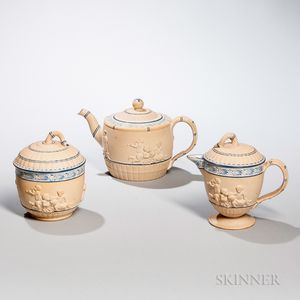 Wedgwood Assembled Three-piece Caneware Tea Set