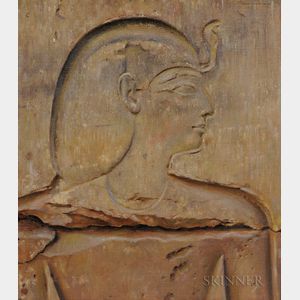 Joseph Lindon Smith (American, 1863-1950) Painted Copy of an Egyptian Relief: A Prince