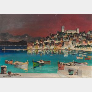 Cecil Rochfort D'Oyly-John (British, 1906-1993) The Harbor at Cannes