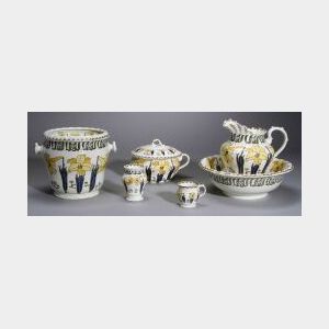 Six-Piece Furnivals Lily Pattern Ceramic Chamber Set