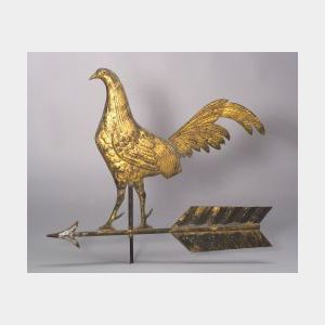 Gilded Molded Copper Gamecock Weather Vane