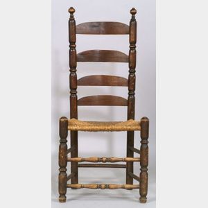 Turned Maple and Ash Slat-back Side Chair