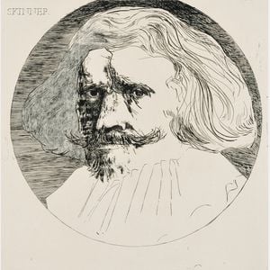 Leonard Baskin (American, 1922-2000) Three Artist Portraits: Hercules Seghers, Dutch 1585-1645