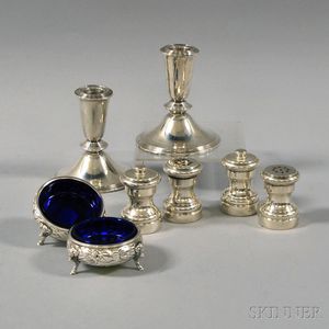 Eight Small Sterling Silver Tableware Articles