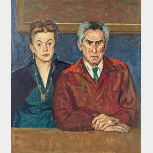 Moses Soyer (American, 1899-1974) Portrait of Chaim and Renee Gross