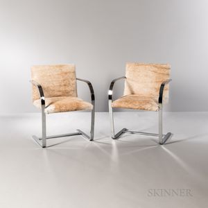 Two Ludwig Mies van der Rohe (German, 1886-1969) for Knoll Flat Bar BRNO Chairs
