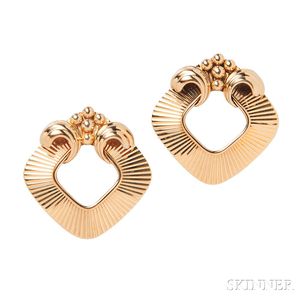 Retro Pair of 14kt Gold Dress Clips