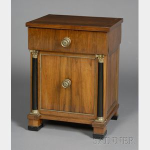 Empire Bronze-mounted and Parcel-gilt Walnut Diminutive Side Cabinet