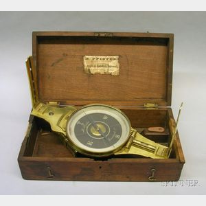 Surveyor's Brass Vernier Compass by H. Pfister