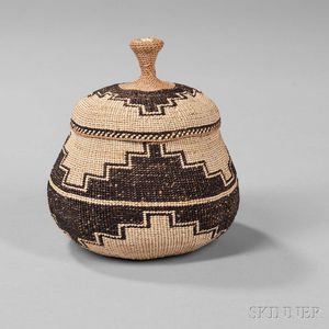 Northern California Twined Lidded Basket by Louise Hickox