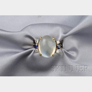 Moonstone, Sapphire, and Diamond Ring, Tiffany & Co.