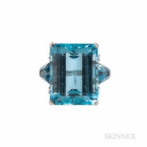 Tiffany & Co. Aquamarine and Diamond Ring