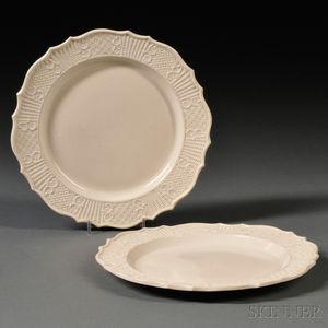 Pair of Staffordshire Salt-glazed Stoneware Plates