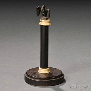 Copper, Bone, and Ebony Watch Holder with Eagle Finial