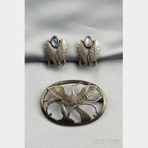 Two Sterling Silver Jewelry Items, Georg Jensen
