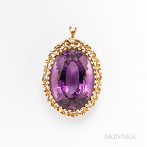 14kt Gold and Amethyst Pendant