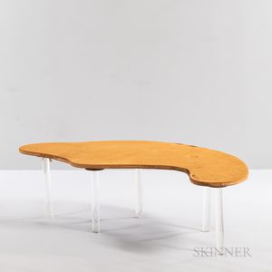 Modern Upholstered and Lucite Serpentine Stand