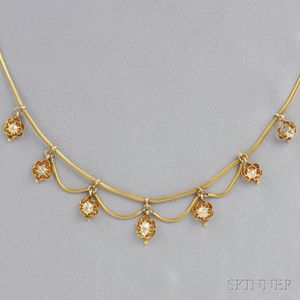 Antique 14kt Gold and Diamond Necklace