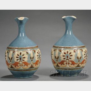 Pair of Brannam Royal Barum Ware Vases