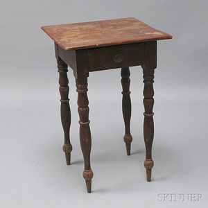 Classical Red-painted One-drawer Stand