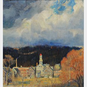 Harold Crocker Dunbar (American, 1882-1953) A Light on the Village