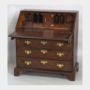 Chippendale Mahogany and Cherry Slant-lid Desk