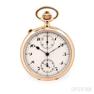 Lugrin Watch Co. 14kt Gold Split-second Chronograph