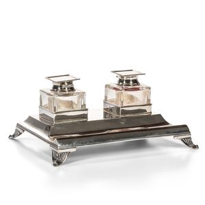 English Sterling Silver Ink Stand