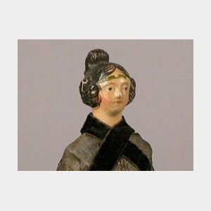 Small Papier-mache Shoulder Head Doll with Apollo Knot