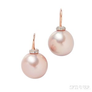 14kt Rose Gold and Pink Freshwater Pearl Earrings